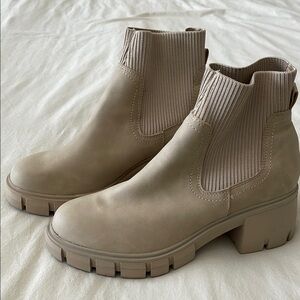 Madden Girl Holler Light Tan Slip On Sock Top